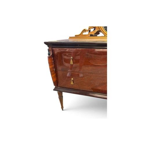 Art Deco Chest of Drawers with Mirror and Nightstands, Italy, 1930s, Set of 3 For Sale - Image 14 of 18