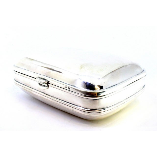 Smooth Silver Soap Dish with Applique For Sale - Image 4 of 8