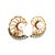 1950s American Two-Tone Gold Pearl and Diamond Fan Ear Clips, Pair For Sale - Image 9 of 11