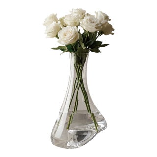 Handblown Crystal Gobi Stone Vase – Organic Modern Sculptural Art Piece For Sale