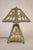 Native American 1980s Native American Indian End of Trail Caramel Slag Stained Glass Shade Table Lamp For Sale - Image 3 of 11