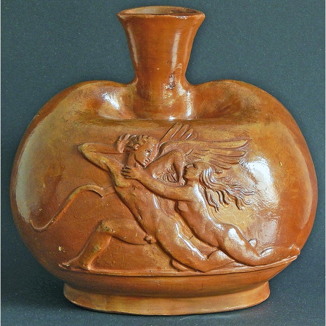 Art Deco 1930s "Psyche Imploring Cupid," Unique Art Deco Vase. For Sale - Image 3 of 5