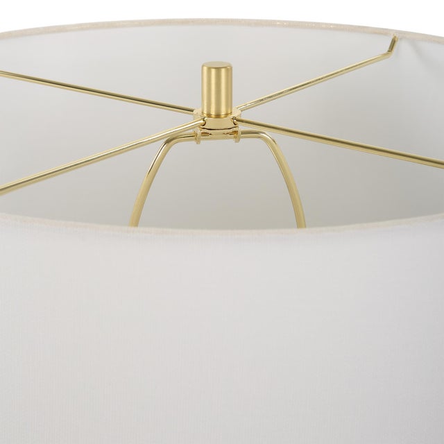 Wrenley Ridged White Table Lamp For Sale In Chicago - Image 6 of 7