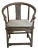 Charming Chinese carved accent chair with cushion, two available
