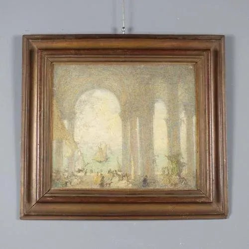 Gregorio Mariani, City Life, Oil on Cardboard, Framed For Sale - Image 12 of 12