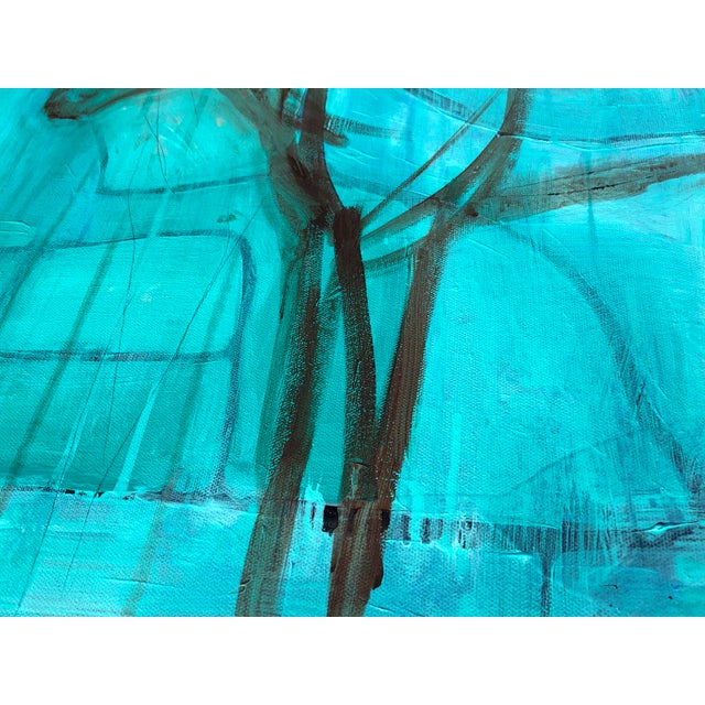 Mid-Century Modern Cl Auker “Horse in Turquoise” Original Acrylic Painting For Sale - Image 3 of 4