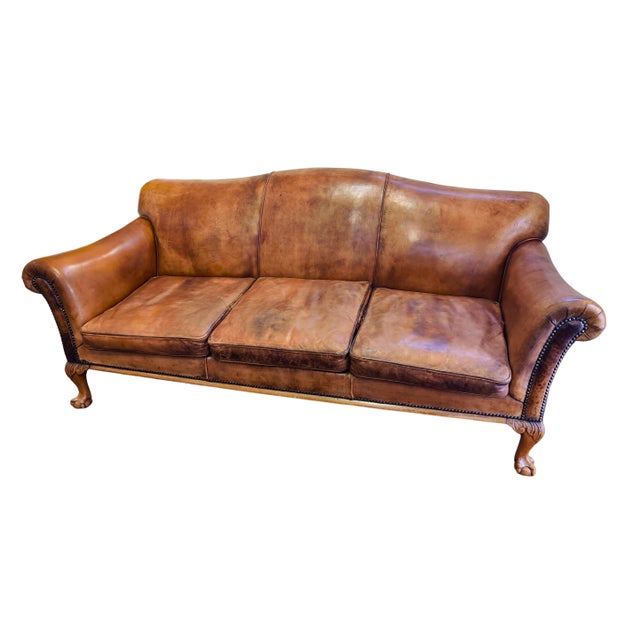 Animal Skin Art Deco Three-Seat Sofa in Sheep Leather with Patina, 1930s For Sale - Image 7 of 7