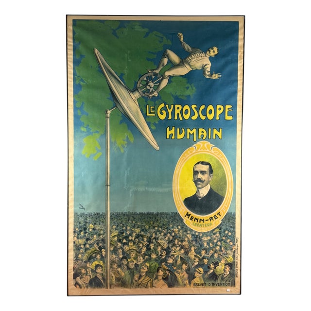 Original Human Gyroscope Poster by Candido Aragonez de Faria, 1910 For Sale