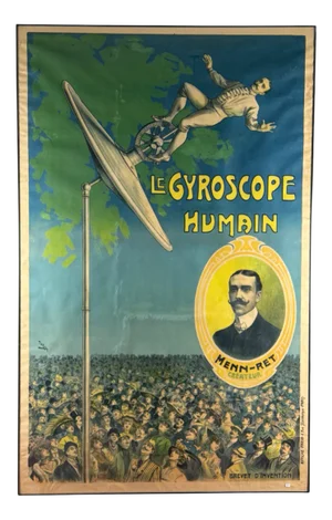 Original Human Gyroscope Poster by Candido Aragonez de Faria, 1910