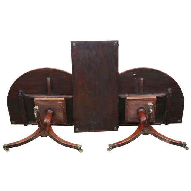 Antique D End Twin Pedestal Dining Table, 19th Century For Sale - Image 11 of 12