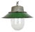 Green Enamel and Cast Iron Industrial Pendant Light, 1960s For Sale