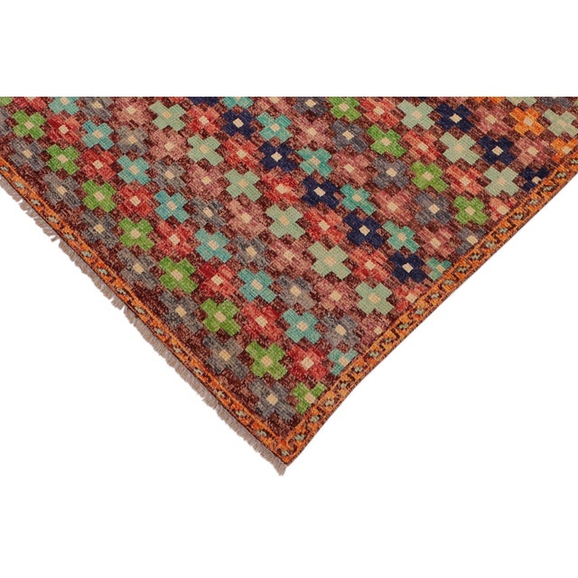 Boho Chic Balochi Maroon/Orange Wool Rug - 3'3''x5'1'' For Sale - Image 4 of 11