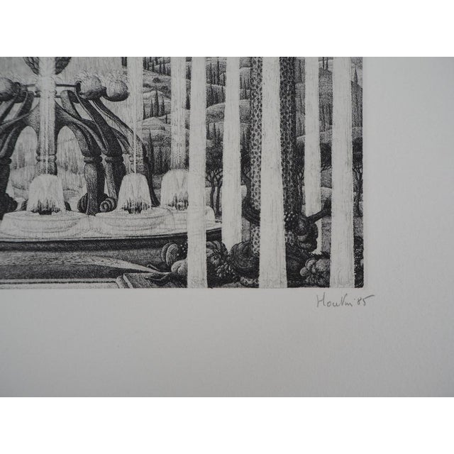 Late 20th Century François Houtin, Water Theatre, 1985, Hand Signed Etching For Sale - Image 5 of 8