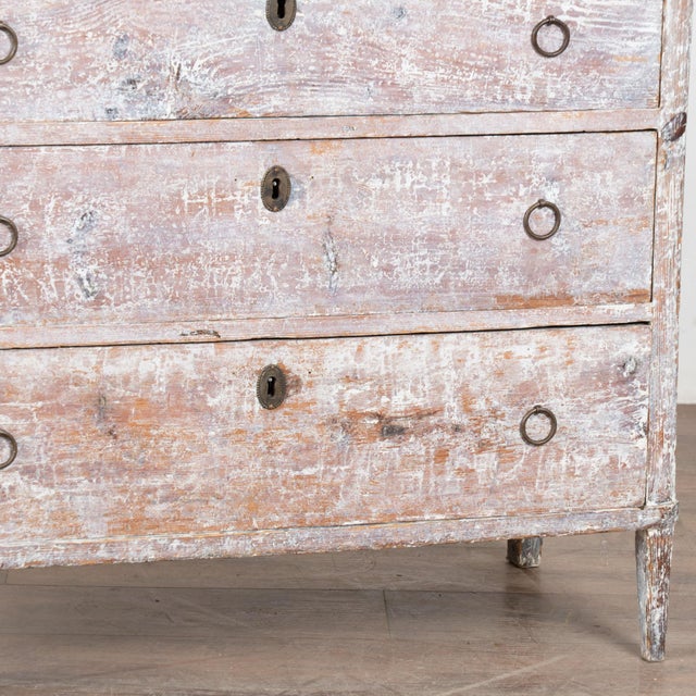 19th Century Swedish Painted Pine Chest of Three Drawers For Sale - Image 11 of 12