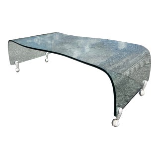 Postmod Wavy Glass Coffee Table For Sale