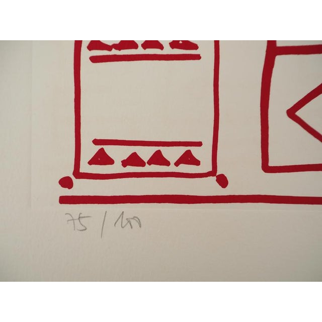 Yona Friedman, Pictograms of Genesis (Red), 1975, Silkscreen For Sale - Image 5 of 8