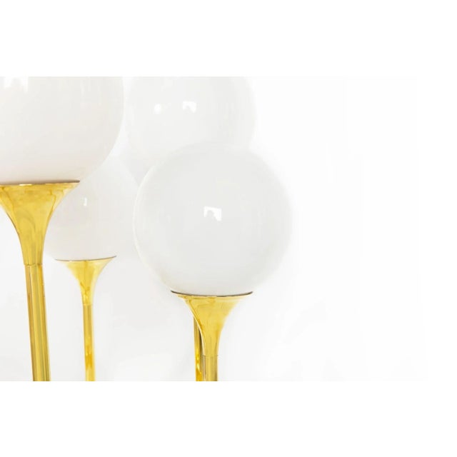 Mid-Century Polished Brass Eight-Light Chandelier by Gaetano Sciolari Ca. 1970s For Sale - Image 10 of 12