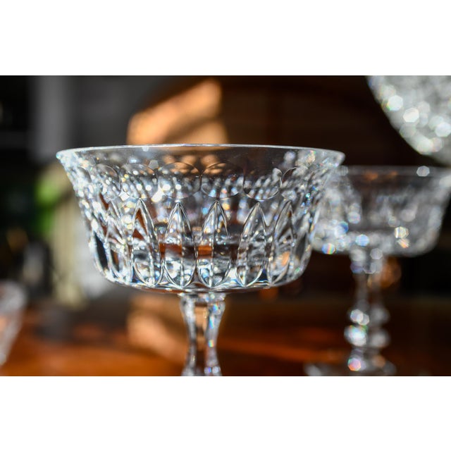 1980s 1980s Crystal Gorham De Medici Champagne Tall Sherbet Coupe Glasses- Set of 2 For Sale - Image 5 of 11
