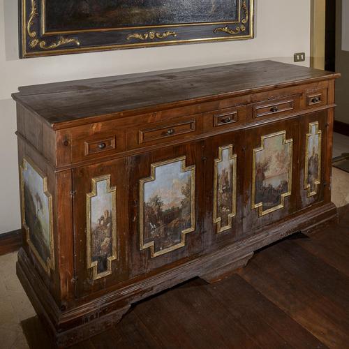 Sideboard with Painted Decorations For Sale - Image 3 of 9