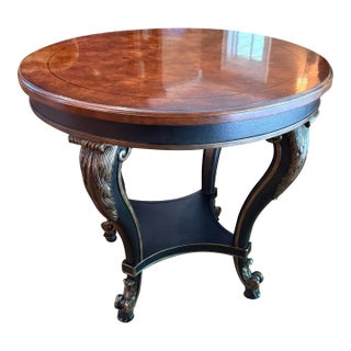 Attributed Henredon French Louis XV Style Burl Wood Center Occasional Table For Sale