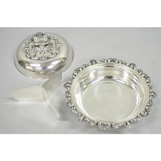 Silver Vintage W&sb Victorian Silver Plated Ornate Round Lidded Vegetable Serving Dish For Sale - Image 8 of 12
