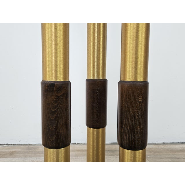 Mid-Century Murano Glass 3-Light Floor Lamp in Wood and Metal, 1970s For Sale - Image 16 of 18