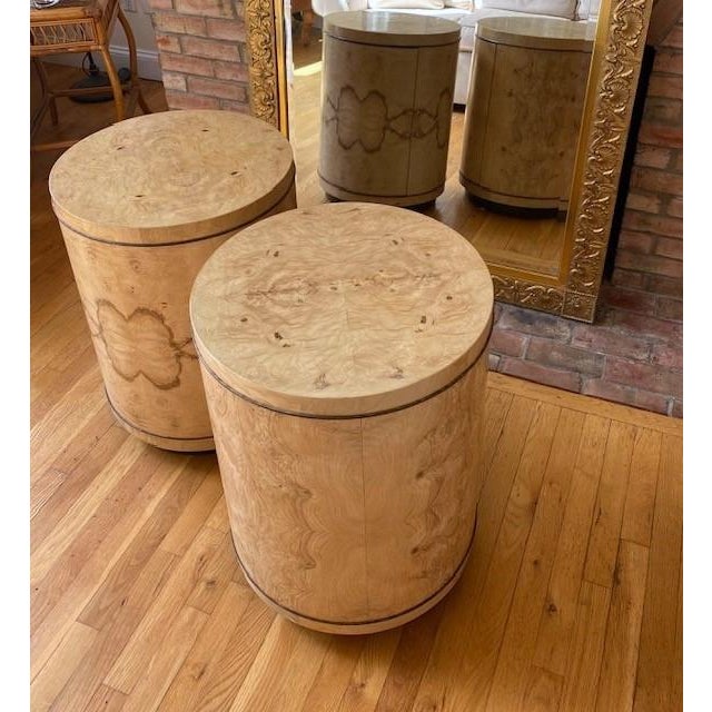 Henredon Round Burl Tables, Set of 2 For Sale - Image 4 of 12