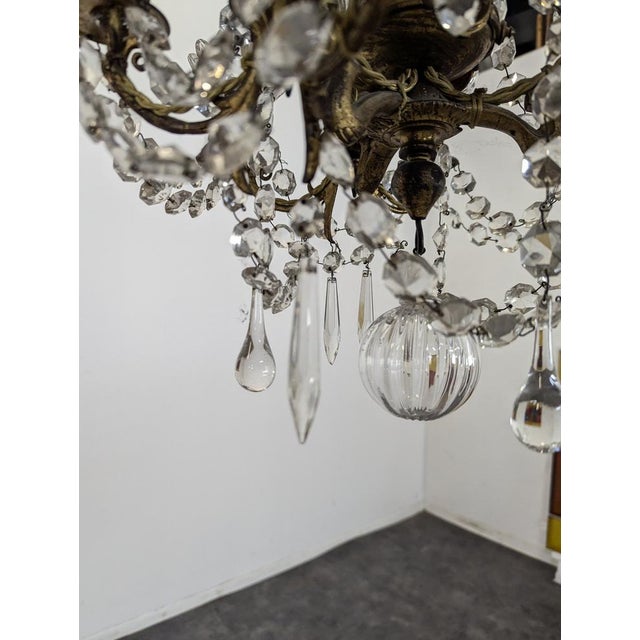 19th Century Crystal and Bronze Chandelier For Sale - Image 3 of 12