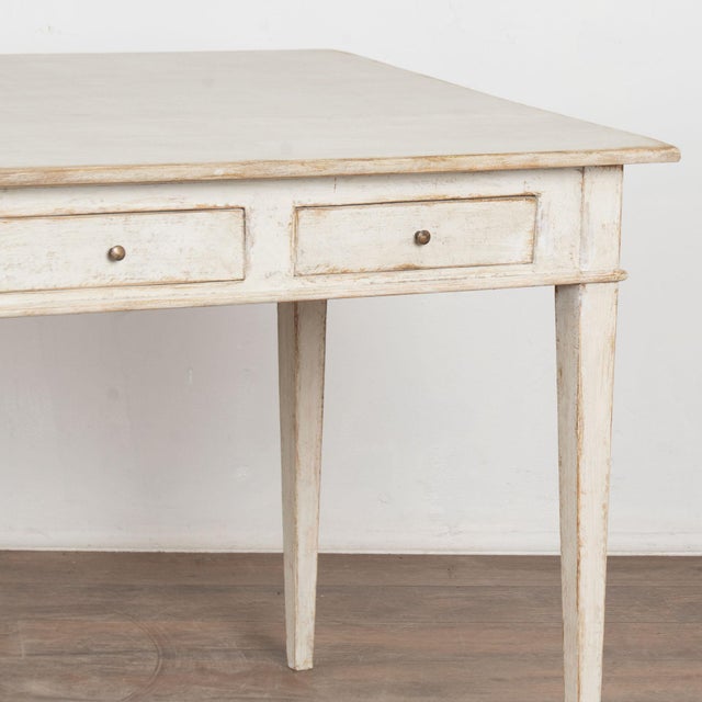 Late 19th Century White Swedish Pine Three-Drawer Table For Sale - Image 11 of 14