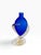 Striking hand-blown cobalt blue glass vase wrapped in a crystal with gold embellishment and base. Designed by Marino Santi...