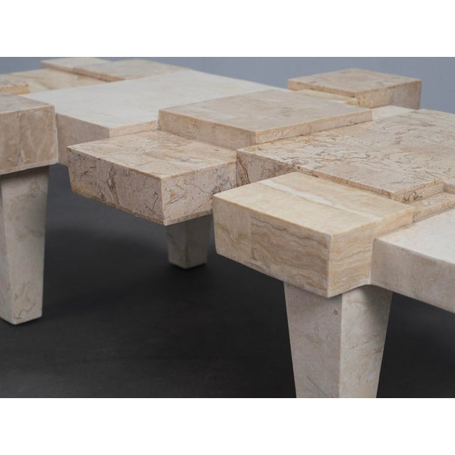 Architectural Travertine Coffee Table, Belgium, 1970s For Sale - Image 6 of 10