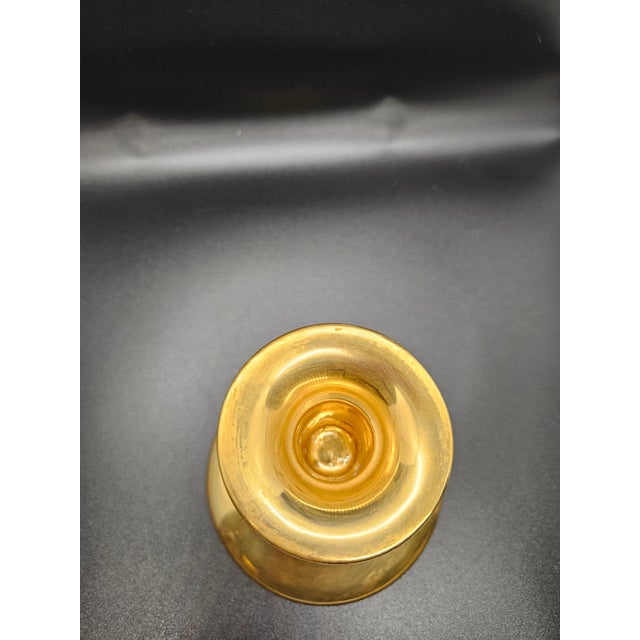 Art Nouveau Vintage Fitz & Floyd Gold Plated Porcelain Candlestick For Sale - Image 3 of 4