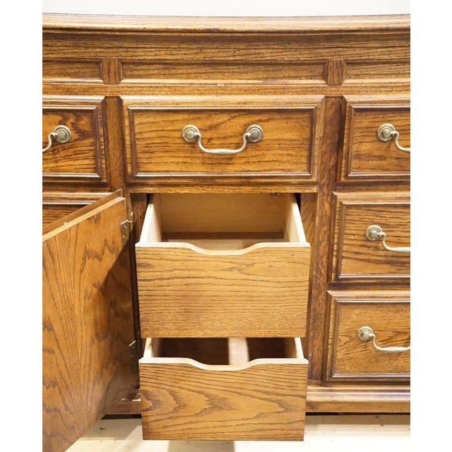 Bassett Furniture Solid Walnut Early American 72" Triple Door Dresser 260-2060-247 For Sale In Kansas City - Image 6 of 15