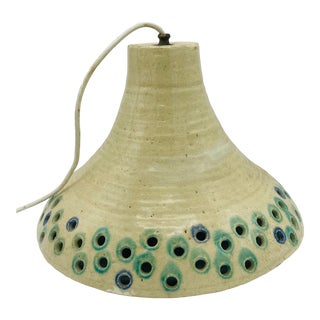 Pottery Shade Pendant Light Fixture For Sale