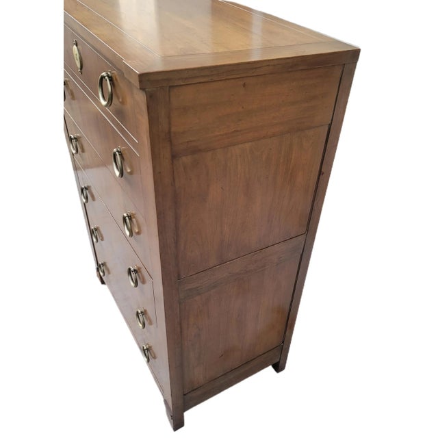 Baker Furniture Company Mid 20th Century Baker Furniture French Empire Style Cherry Wood Highboy Dresser For Sale - Image 4 of 12