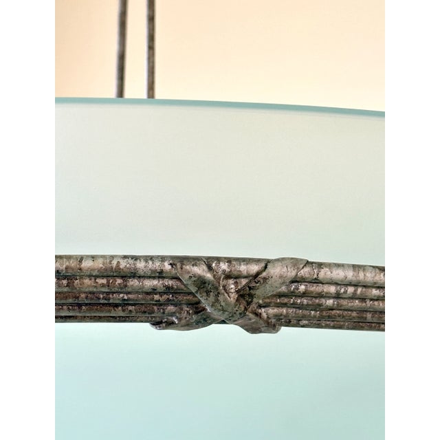 Glass and Steel Pendant Chandelier For Sale - Image 11 of 12