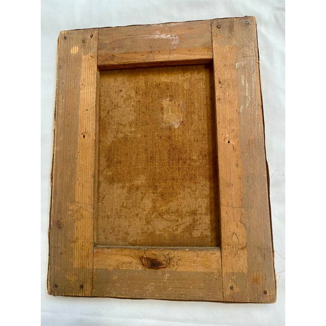 Vintage, Oil on Canvas, French Garden/Peacock Painting, 1930s For Sale - Image 4 of 4