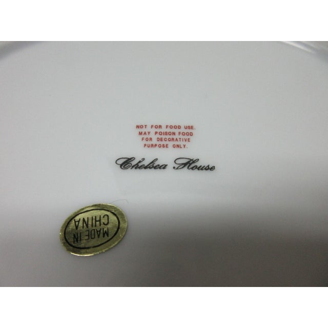 1980s Chelsea House Decorative Floral Design Dining Plate Asian Inspired For Sale - Image 9 of 9