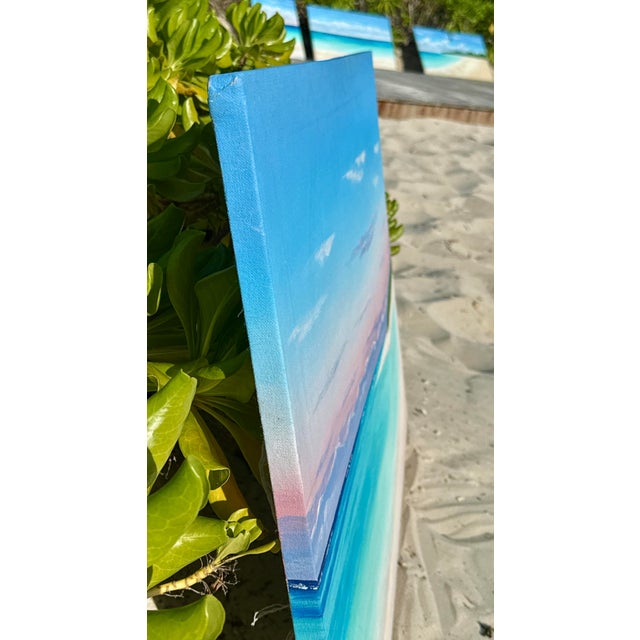 Wood Large Original Turks & Caicos Island Beach Painting by Alexis St. James For Sale - Image 7 of 9