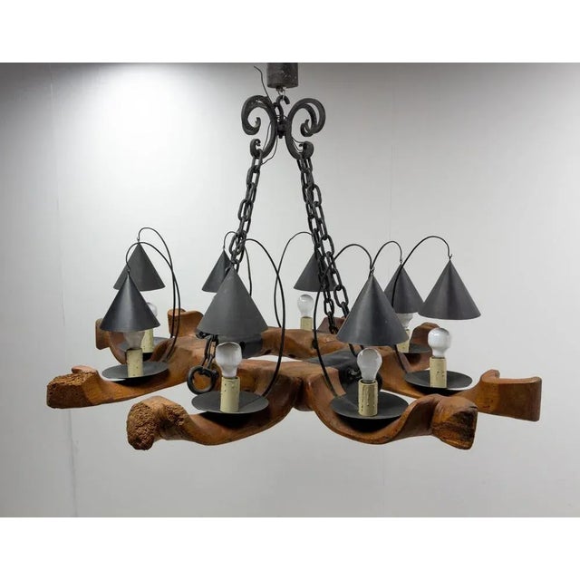 1960s Mid-Century French Four Yokes Pendant Light For Sale - Image 5 of 16