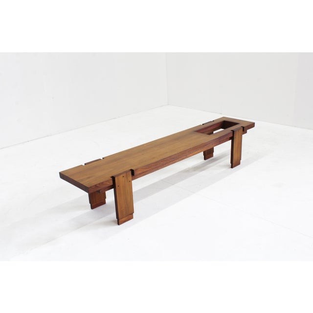Brown Vintage Italian Bench, 1960s For Sale - Image 8 of 8