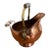 Vintage Copper and Brass Coal Scuttle With Porcelain Handles For Sale