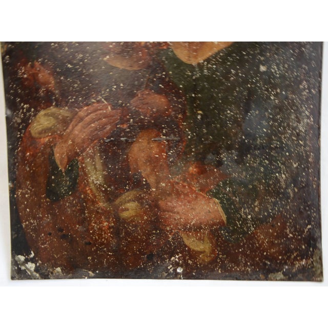Baroque 19th Century Mexican Folk Art Retablo on Metal of St. Joseph and Baby Jesus For Sale - Image 3 of 5