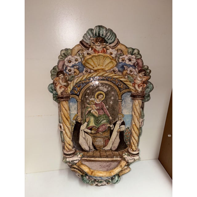 Holy Water Stoup of Our Lady of Pompeii, 1950 For Sale - Image 6 of 13