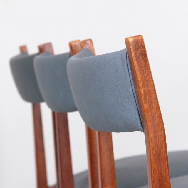 Blue Vintage Chairs in Beech, 1960s, Set of 6 For Sale - Image 8 of 12