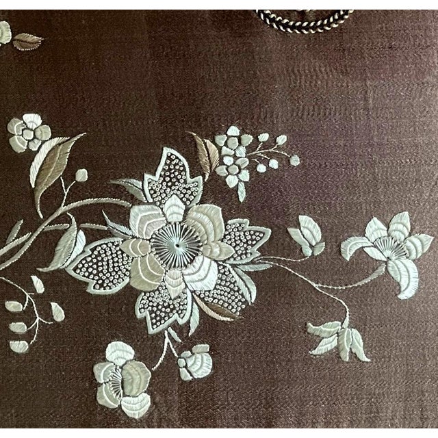 Framed Antique Two-Piece Chinese Embroidery Winter Jacket Ensemble For Sale - Image 12 of 17