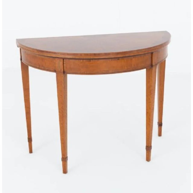 Hepplewhite Revival Games Table in Satinwood, 1900s For Sale - Image 3 of 7