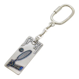 Vintage Italian Handmade Genuine Silver Italian Futurism Sport Tennis Keyring