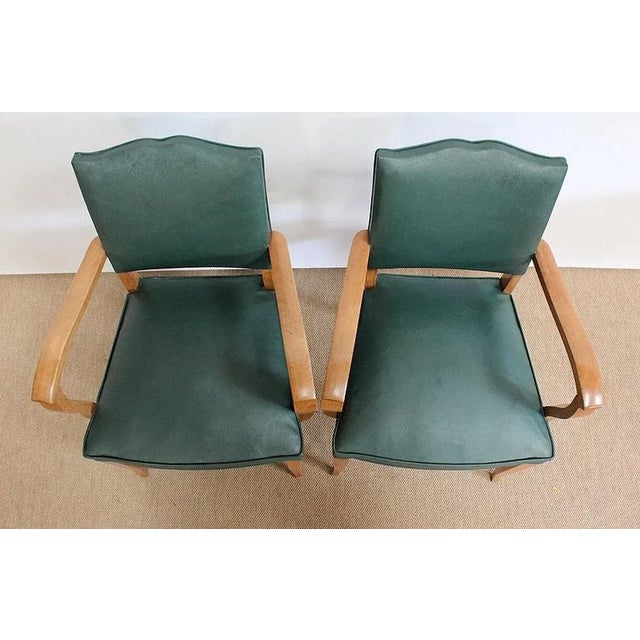 Set of Bridge Armchairs in Natural Beech, 1950s For Sale - Image 11 of 18