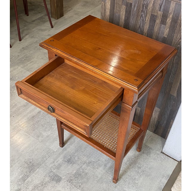 Rustic Vintage Side Table in Cherry Wood, 1950 For Sale - Image 3 of 18